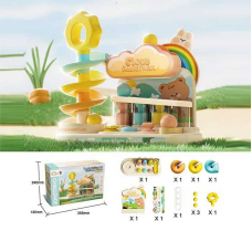 Игра с шариком T 929 A игровая платформа со спиральной горкой, 3 шарика, мелодия, звуковые эффекты, подсветка