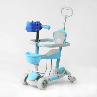 Самокат детский трехколесный - 5в1 защитный бампер, PU колеса со светом P-92401