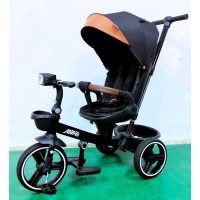 Велосипед 3-х колесный 9155/312-51 BestTrike «Marco» поворотное сиденье, складной руль, колеса с прорезиненным PU, корзина, телескопическая ручка, фара музыкальная