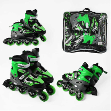 Ролики 76903-L Best Roller /размер 38-42/ цвет - ЗЕЛЕНЫЙ колеса PU, переднее колесо светлое, стелька 24.5-26.5 см, d колес - 7 см
