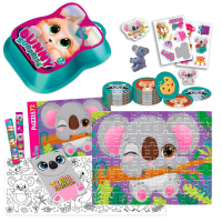 Набір для творчості дитячий - "Bunny surprise" темно-рожевий "Vladi Toys", пазли, 50 карток, наліпки VT 8080-12