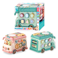 Розвивальний автобус дитячий - підсвічування, пальчикові ігри, сортер за формами, пискавка, брязкальця 21696