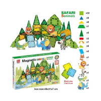 Магнитный конструктор - 70 деталей, 5 фигурок животных SQ 66003-5