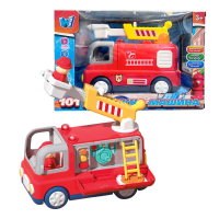 Музична машинка дитяча - ОЗВУЧУВАННЯ УКРАЇНСЬКОЮ МОВОЮ, "Пожежна машина", пісні, цікаві факти, віршики, підсвічування, сирена, 2 режими гучності, тріскачки 11516