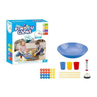 Настольная игра - сортер, тарелка, китайские палочки, 3 стакана, шарики, песочные часы, колокольчик 5079