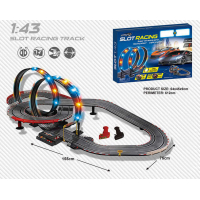 Автотрек JJ 84-2 от сети 220V, 2 петли, светится, длина трассы 612 см