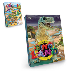Игровой набор «Dino land 7в1» DL-01-01U УКР. «Danko Toys», тесто, настольная игра, снег, формочки