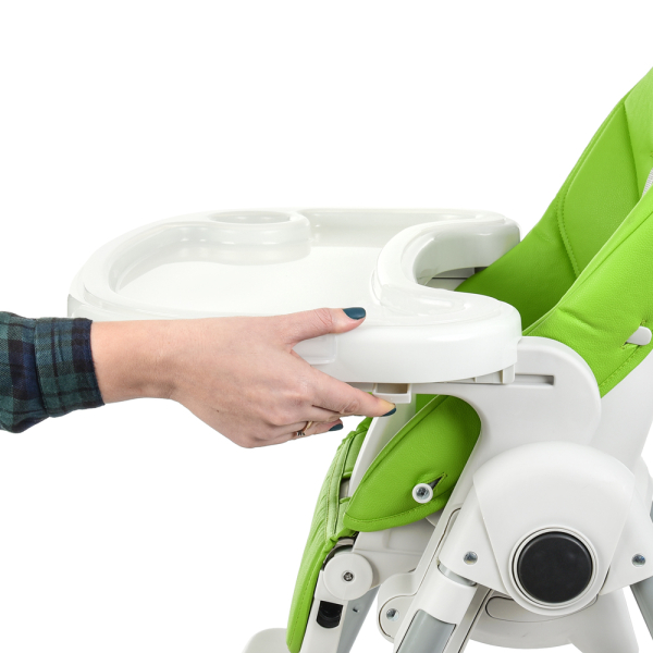 Дитячий стільчик для годування EL CAMINO ME 1038 PRIME Green Apple / сидіння екокожа / колір зелений