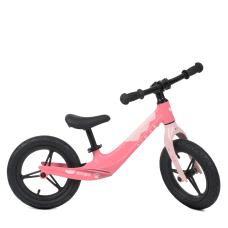 Детский двухколесный беговел магниевая рама и накладка на руле PROFI KIDS 12 дюймов LMG1255-5 Розовый