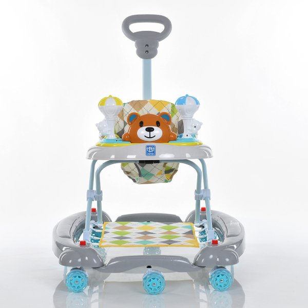 Детские ходунки - качалка с родительской ручкой управления Bambi M 3656A-S-4 Серый