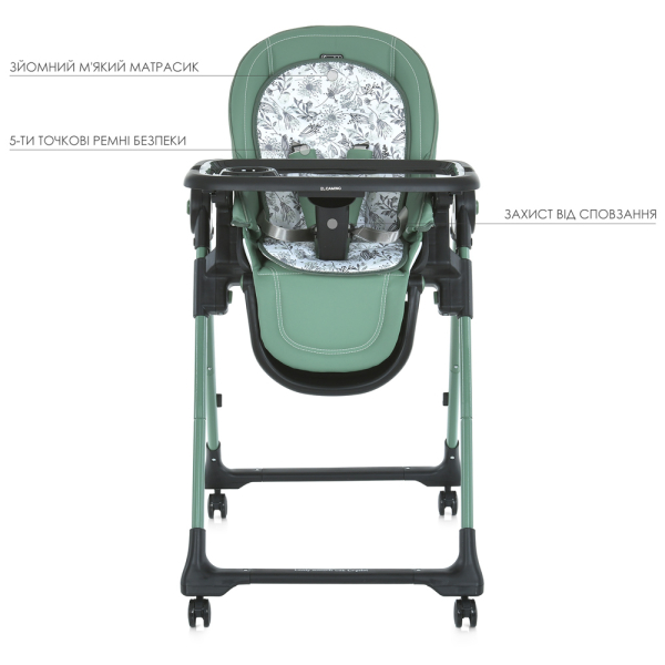 Стул для кормления EL CAMINO ME 1037-B CRYSTAL Green до 15 кг