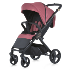 Коляска детская ME 1053-3 DYNAMIC PRO Dusty Rose до 22 кг, прогулочная, регулировка.ручка, 3 пола, черн.рама