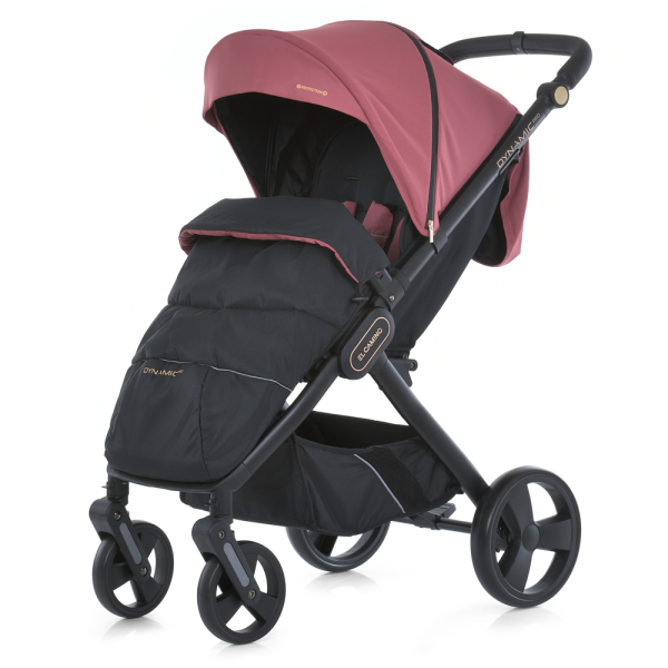 Коляска детская ME 1053-3 DYNAMIC PRO Dusty Rose до 22 кг, прогулочная, регулировка.ручка, 3 пола, черн.рама