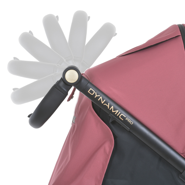 Коляска детская ME 1053-3 DYNAMIC PRO Dusty Rose до 22 кг, прогулочная, регулировка.ручка, 3 пола, черн.рама