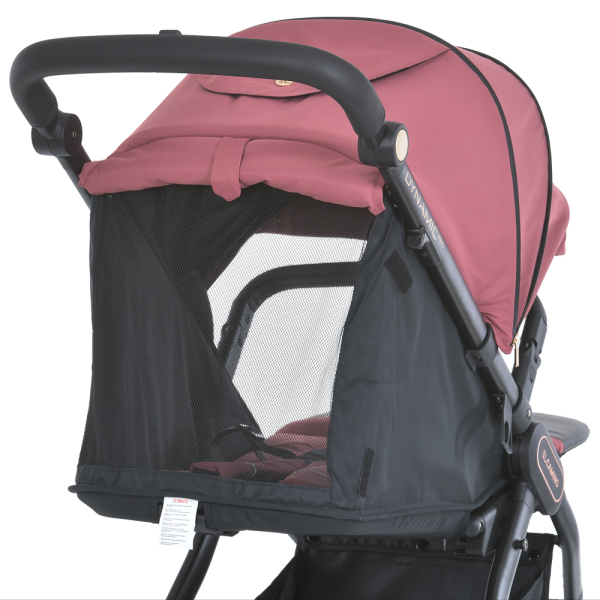 Коляска детская ME 1053-3 DYNAMIC PRO Dusty Rose до 22 кг, прогулочная, регулировка.ручка, 3 пола, черн.рама