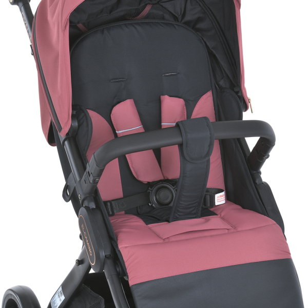 Коляска детская ME 1053-3 DYNAMIC PRO Dusty Rose до 22 кг, прогулочная, регулировка.ручка, 3 пола, черн.рама