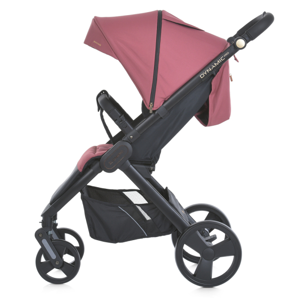 Коляска детская ME 1053-3 DYNAMIC PRO Dusty Rose до 22 кг, прогулочная, регулировка.ручка, 3 пола, черн.рама