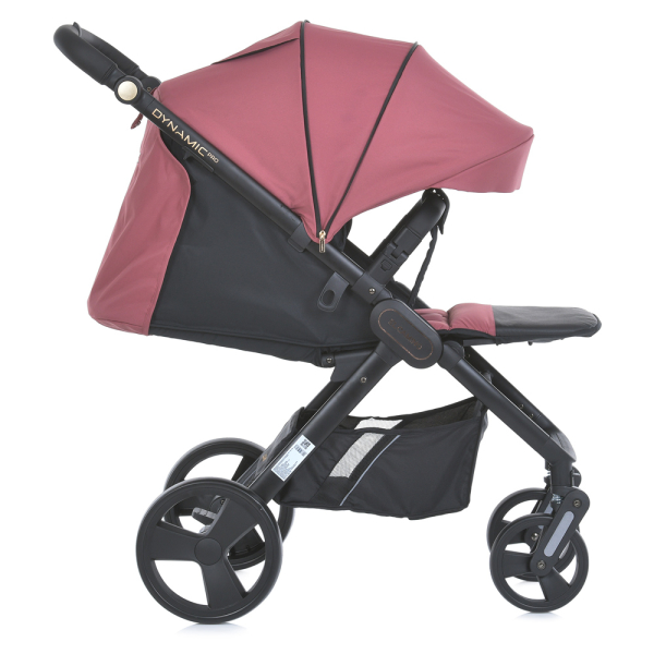 Коляска детская ME 1053-3 DYNAMIC PRO Dusty Rose до 22 кг, прогулочная, регулировка.ручка, 3 пола, черн.рама