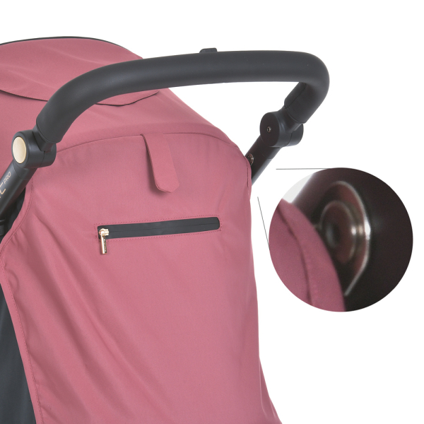 Коляска детская ME 1053-3 DYNAMIC PRO Dusty Rose до 22 кг, прогулочная, регулировка.ручка, 3 пола, черн.рама