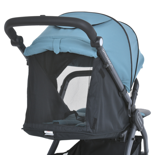 Коляска детская ME 1053-3 DYNAMIC PRO Arctic до 22 кг, прогулочная, регуль.ручка, 3 пола, черн.рама, мятный