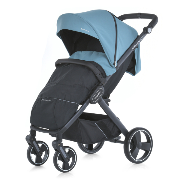 Коляска детская ME 1053-3 DYNAMIC PRO Arctic до 22 кг, прогулочная, регуль.ручка, 3 пола, черн.рама, мятный