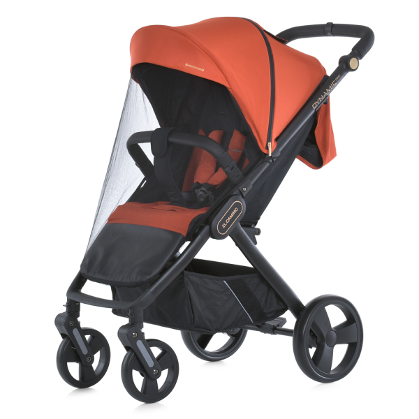 Коляска детская ME 1053-3 DYNAMIC PRO Redwood до 22 кг, прогулочная, регуль.ручка, 3 пола, черн.рама