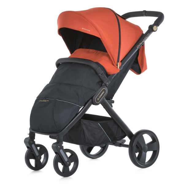 Коляска детская ME 1053-3 DYNAMIC PRO Redwood до 22 кг, прогулочная, регуль.ручка, 3 пола, черн.рама