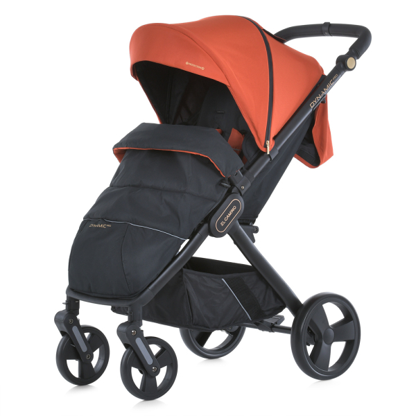 Коляска детская ME 1053-3 DYNAMIC PRO Redwood до 22 кг, прогулочная, регуль.ручка, 3 пола, черн.рама