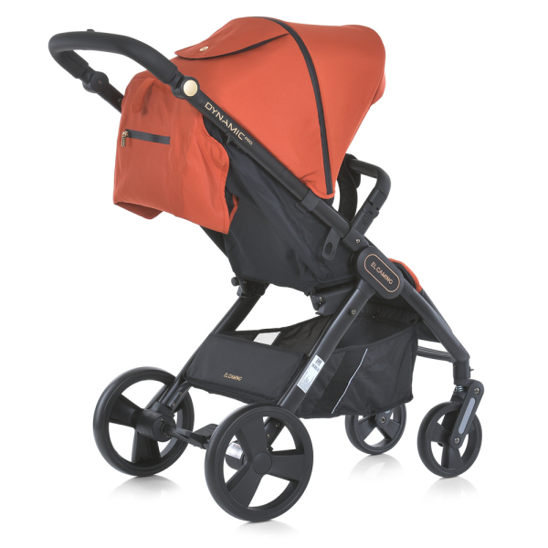 Коляска детская ME 1053-3 DYNAMIC PRO Redwood до 22 кг, прогулочная, регуль.ручка, 3 пола, черн.рама