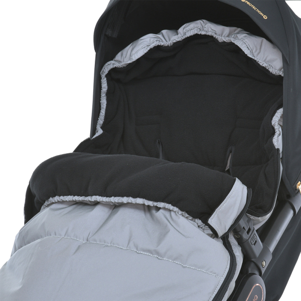 Светоотражающий конверт в детскую коляску с сумкой EL CAMINO ME 1131 Footmuff Plus Reflective Серый