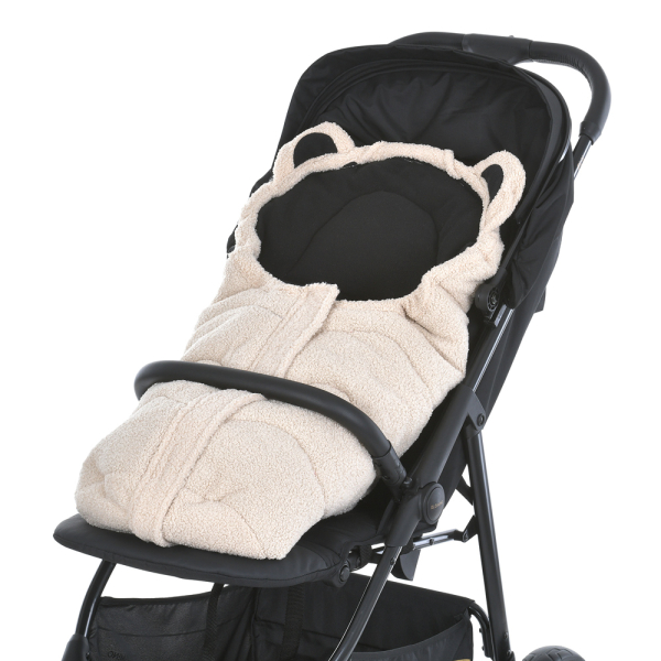 Универсальный зимний конверт в детскую коляску с ушками EL CAMINO ME 1132 Footmuff Teddy Bear Бежевый