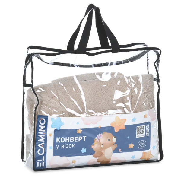 Универсальный зимний конверт в детскую коляску с ушками EL CAMINO ME 1132 Footmuff Teddy Bear Бежевый