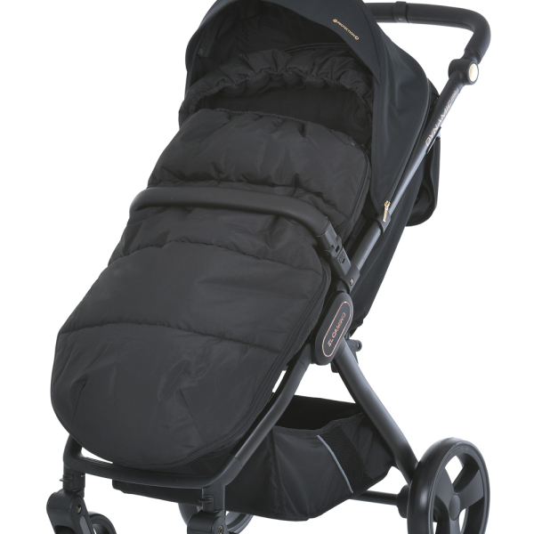 Водонепроницаемый конверт в детскую коляску с сумкой EL CAMINO ME 1131 Footmuff Plus Black Черный