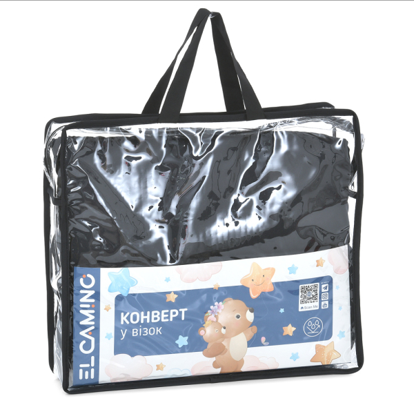Водонепроницаемый конверт в детскую коляску с сумкой EL CAMINO ME 1130 Footmuff Plus Black Черный
