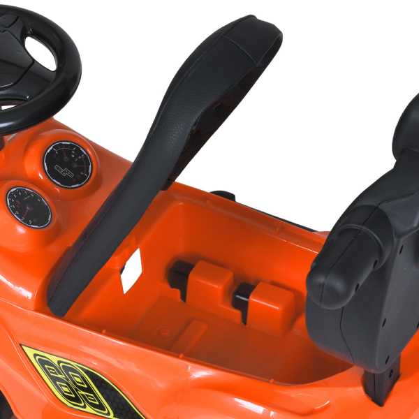 Детская каталка-толокар с родительской ручкой и музыкой Bambi M 5728L-7 Оранжевый
