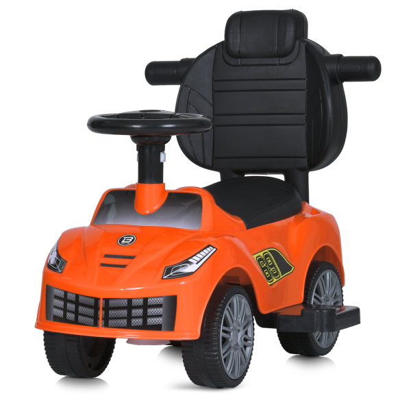 Детская каталка-толокар с родительской ручкой и музыкой Bambi M 5728L-7 Оранжевый