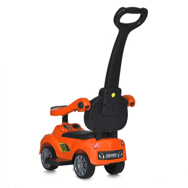 Детская каталка-толокар с родительской ручкой и музыкой Bambi M 5728L-7 Оранжевый