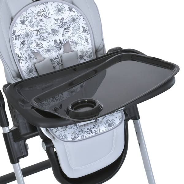 Стульчик ME 1037-B CRYSTAL Gray для годування, 5-точ. ремені, матрац, 4 колеса, шкір., сірий 