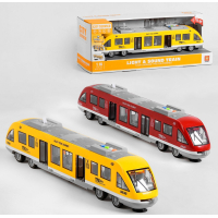 Потяг WY 920 AB "Швидкісний експрес", 2 кольори, підсвічування, звук, відкриваються двері, інерція