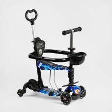 Самокат 5в1 LS-70036 Best Scooter, з ДОП. КОЛЕСАМИ, захисний бампер, PU колеса зі світлом