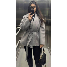 Жіноче пальто oversize кашемір, колір сірий 42-48