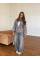 Жіноча сорочка корсетна фланель з акцентами, колір беж 42-46