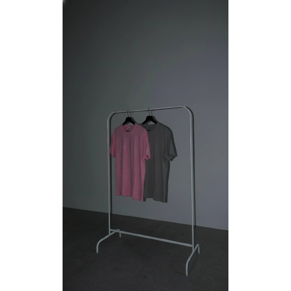 Жіноча футболка зі стразами, колір сірий oversize