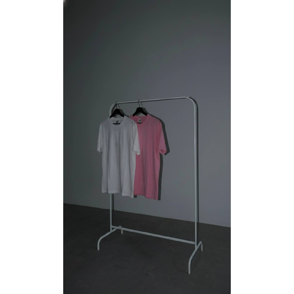 Жіноча футболка зі стразами, колір сірий oversize
