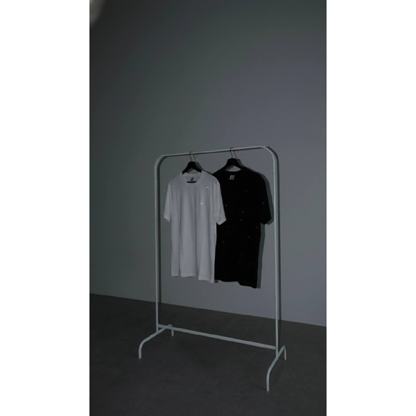 Жіноча футболка зі стразами, колір сірий oversize