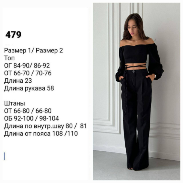 Жіночий костюм топ + штани костюмний, колір малина 42-44
