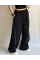 Жіночі штани oversize двонитка, колір чорний 42-48