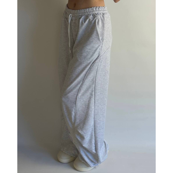 Жіночі штани oversize двонитка, колір чорний 42-48