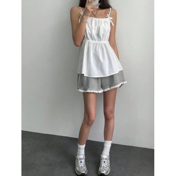 Жіноче шорти oversize двонитка стильні, колір чорний 42-46