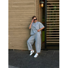 Жіночий костюм oversize лакоста дабл фейс, колір мelanж one size